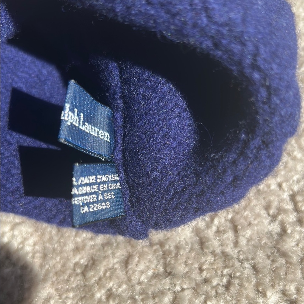 Ralph Lauren Navy Blue 100% percent Lambs Wool Beanie - Picture 3 of 6